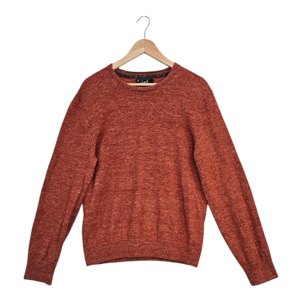 Grayers Mens Orange Wool Linen Crewneck Sweater XL Pullover Long Sleeve Ribbed‎